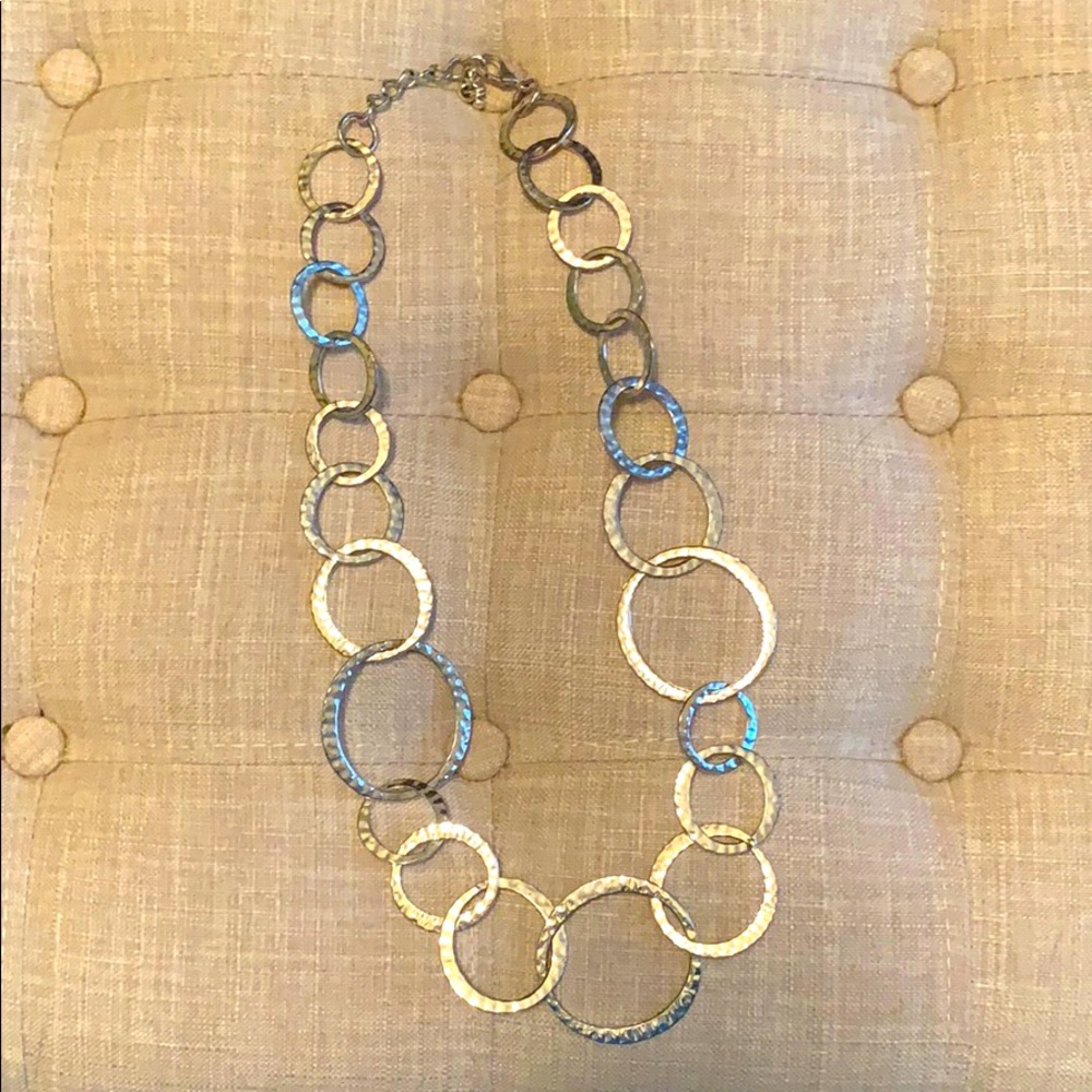 Silver circle necklace